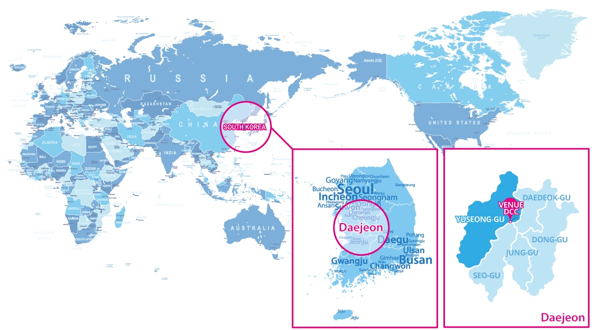 World Map with venue location